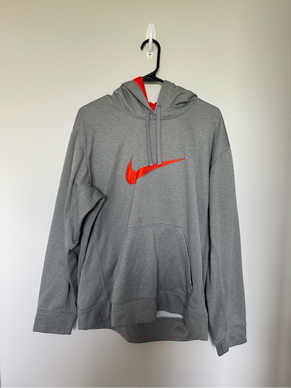 Nike Gray Hoodie with Bright Red Swoosh